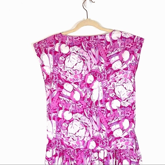 Vintage Laura Ashley 80’s Pink Floral Midi‎ Dress S - Picture 6 of 7